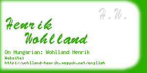 henrik wohlland business card